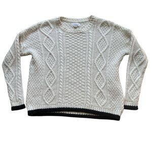 Velvet by Graham & Spencer Women’s White Cable Knit Sweater Size Small